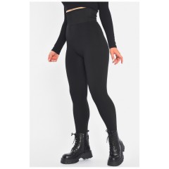 Лосини жіночі на штучному хутрі чорного кольору 189833L