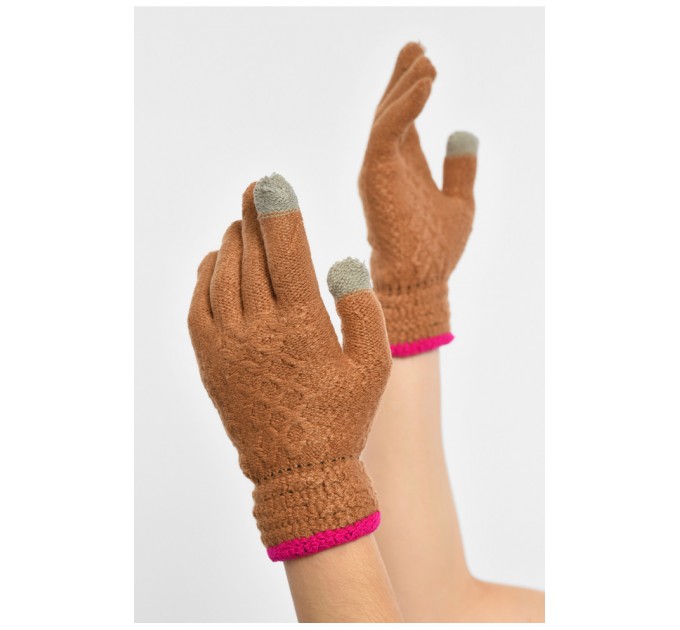 Перчатки женские сенсорные цвета утепленные горчичного 190008L