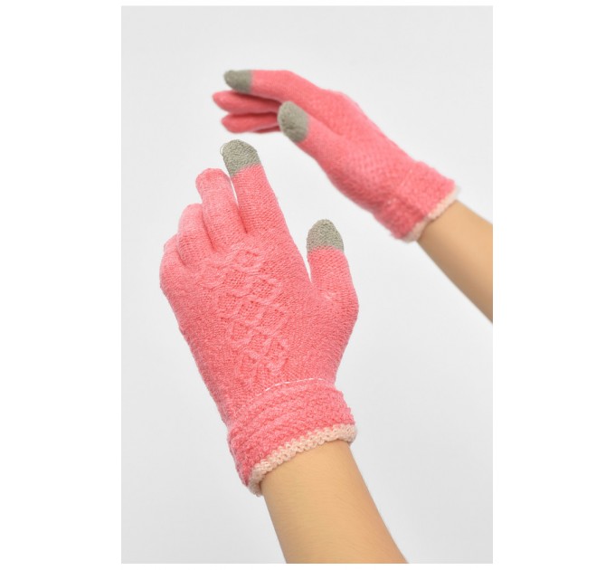 Перчатки женские сенсорные розового цвета 190009L