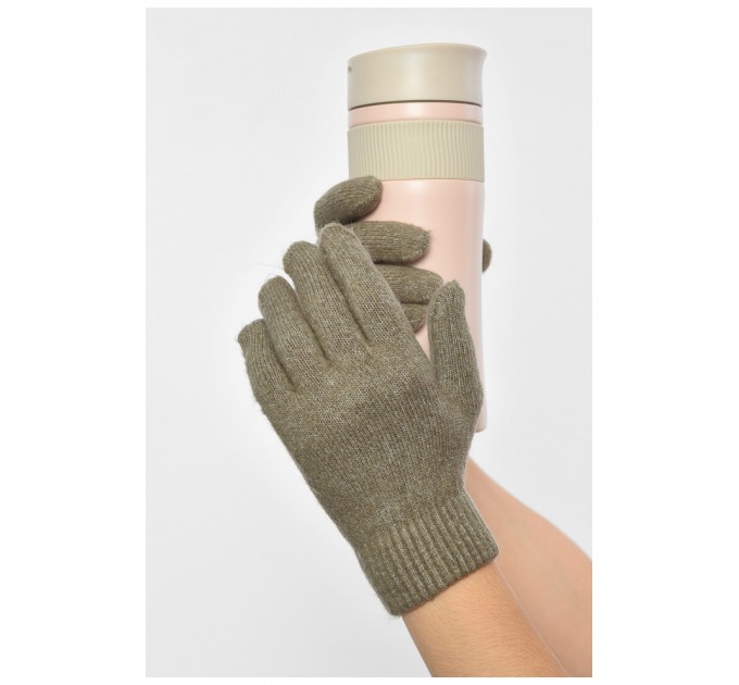 Перчатки женские утепленные серого цвета 190035L