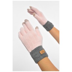 Перчатки женские сенсорные розового цвета 190045L