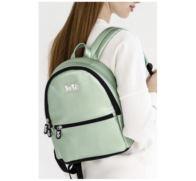 Рюкзак дитячий еко шкіра м'ятного кольору однотонний 190091L
