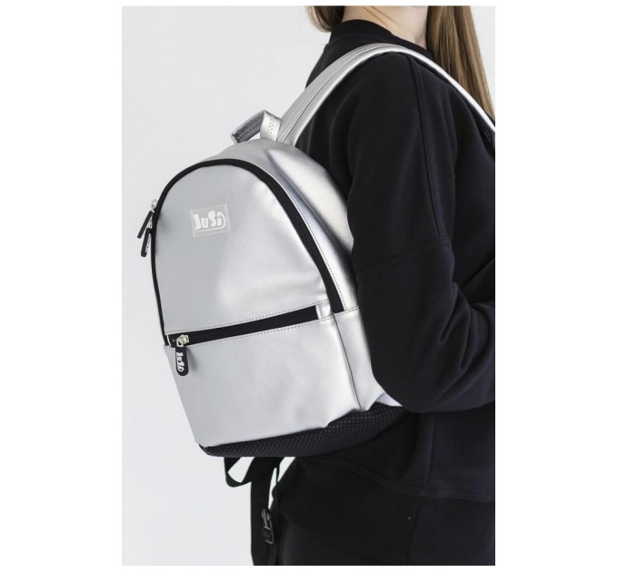 Рюкзак детский эко кожа серого цвета однотонный 190095L