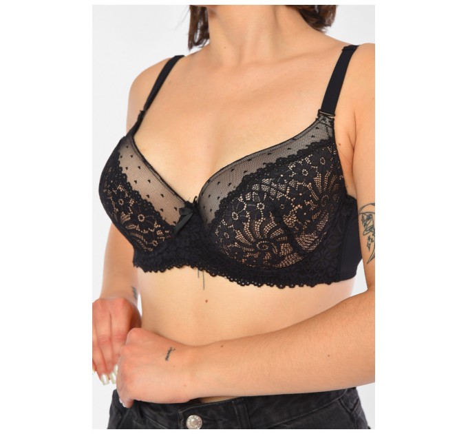 Бюстгальтер жіночий чорного кольору чашка D 190170L