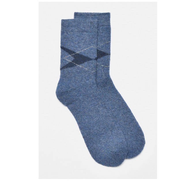 Шкарпетки чоловічі махрові ангорові синього кольору 190526L