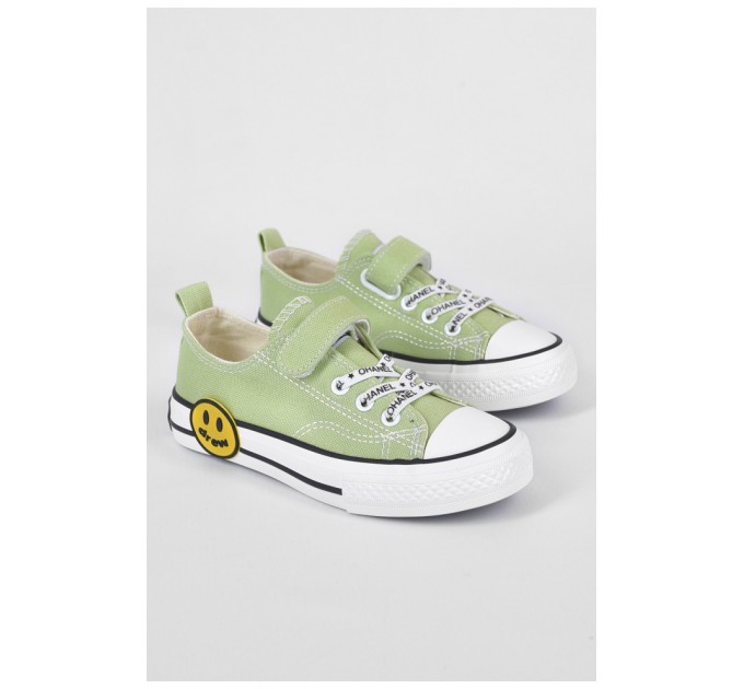 Кеди дитячі салатового кольору текстиль 190705L
