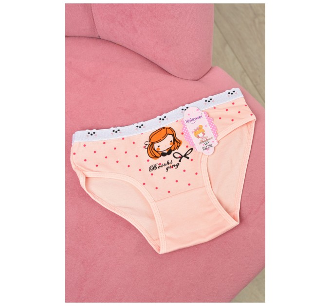 Трусики дитячі для дівчинки персикового кольору з малюнком 190724L