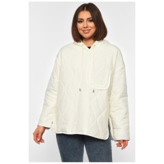 Анорак жіночий демісезонний однотонний молочного кольору 190964L