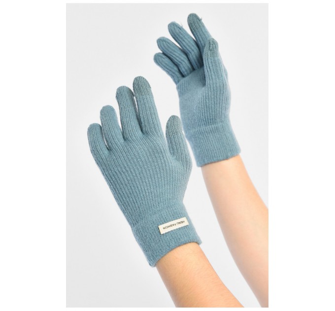 Перчатки женские сенсорные мятного цвета утепленные 191151L