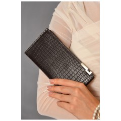 Гаманець жіночий з екошкіри коричневого кольору 191182L