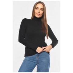 Гольф женский однотонный черного цвета 191257L