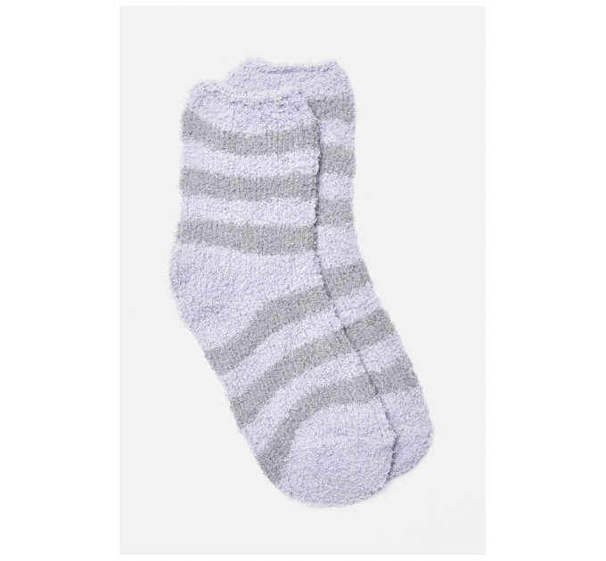 Носки женские травка лилового цвета в полоску 191407L