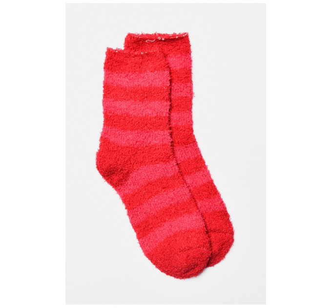 Носки женские травка красного цвета в полоску 191411L