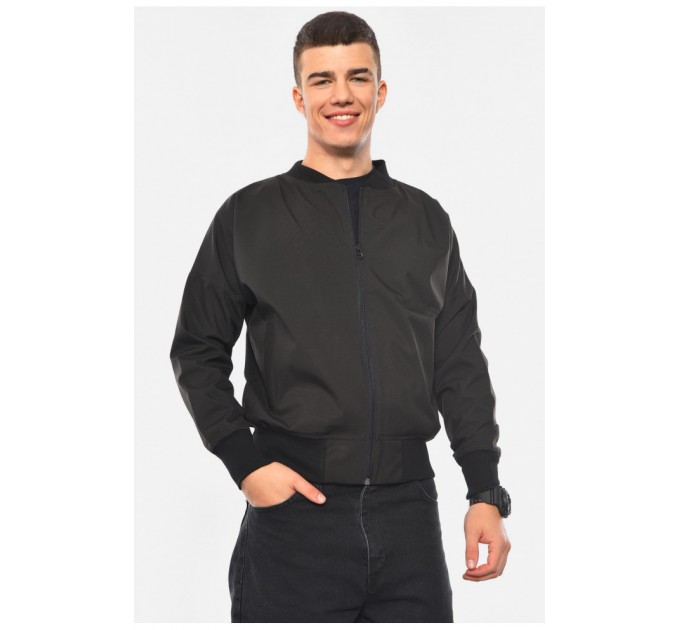 Бомбер чоловічий чорного кольору 191442L