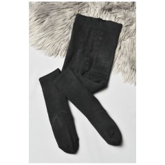 Колготи дитячі махрові для дівчинки однотонні чорного кольору 191593L