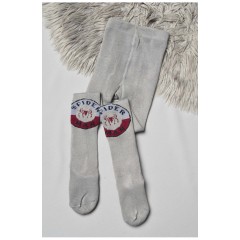 Колготы детские махровые для мальчика серого цвета с рисунком 191673L.