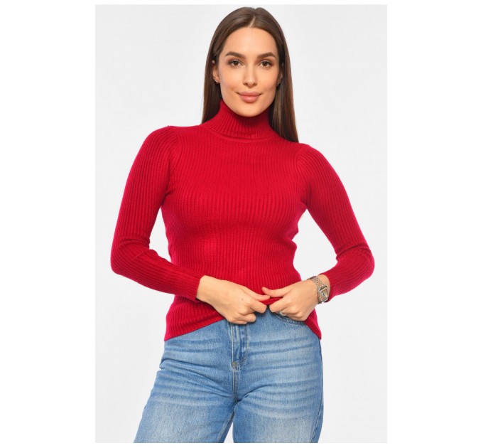 Гольф женский трикотажный бордового цвета 191849L