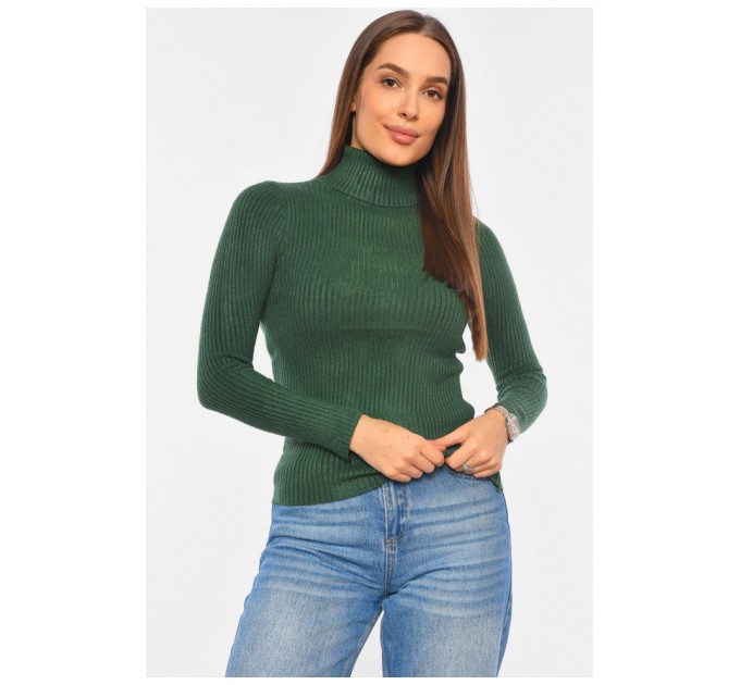 Гольф женский трикотажный зеленого цвета 191855L