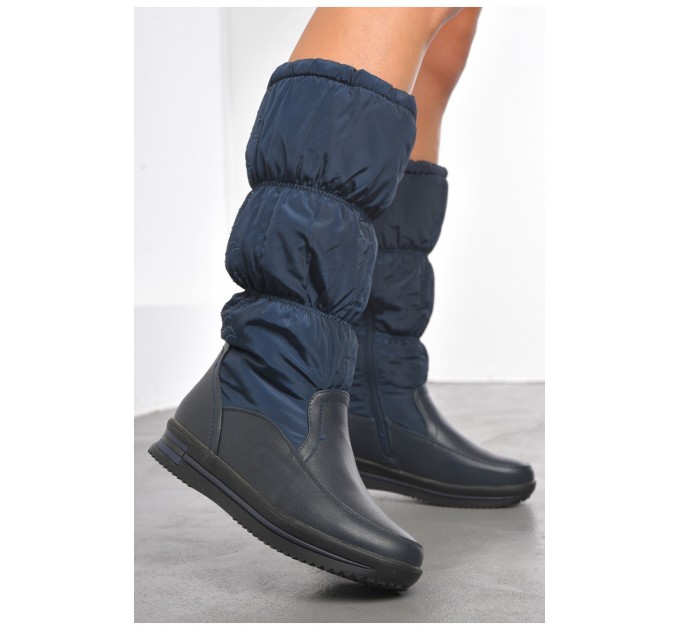 Сапоги женские зимние темно-синего цвета 192069L
