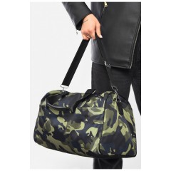 Сумка жіноча текстильна зеленого кольору з камуфляжним принтом 192090L