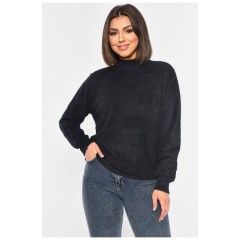 Светр жіночий однотонний чорного кольору 192343L
