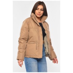 Куртка жіноча демісезонна темно-бежевого кольору 192456L