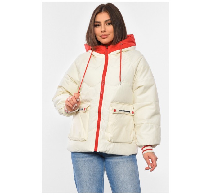 Куртка жіноча демісезонна молочного кольору 192458L