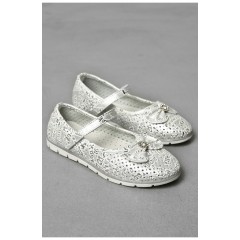 Балетки для дівчинки сріблястого кольору 192509L
