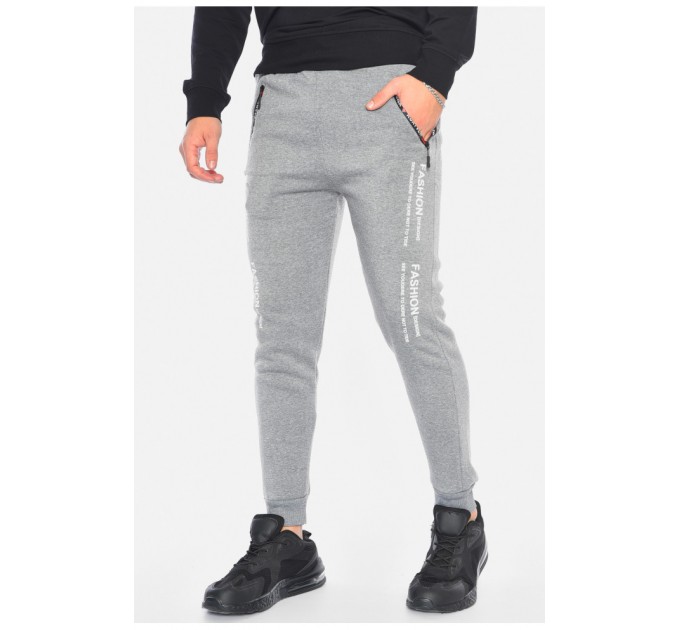 Спортивні штани чоловічі на флісі сірого кольору 192534L