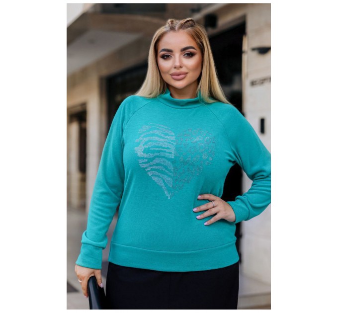 Светр жіночий зеленого кольору 192539L