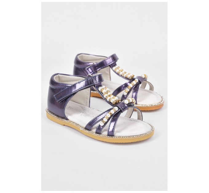 Босоніжки дитячі для дівчинки синього кольору 192562L