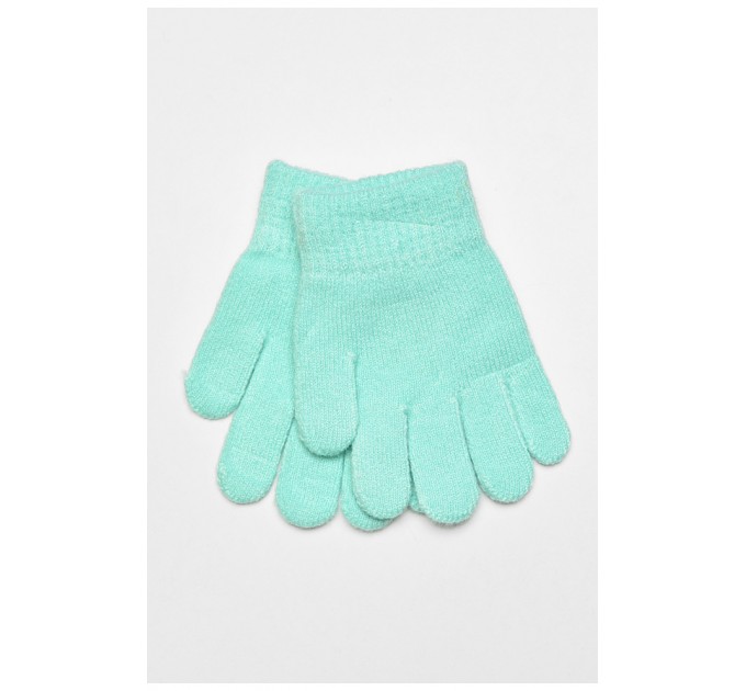 Рукавички дитячі демісезонні однотонні бірюзового кольору 192679L