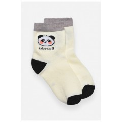 Шкарпетки дитячі демісезонні молочного кольору з малюнком 192850L