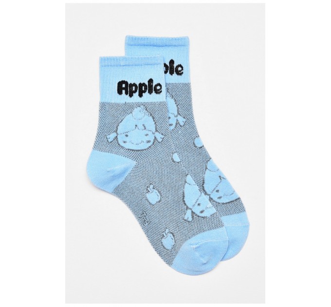 Носки детские демисезонные голубого цвета с рисунком 192893L