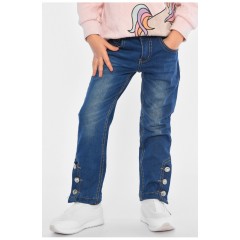 Джинси дитячі для дівчинки синього кольору 192973L