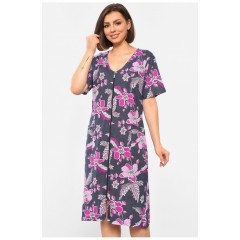 Халат жіночий напівбатальний з принтом темно-синього кольору 193014L