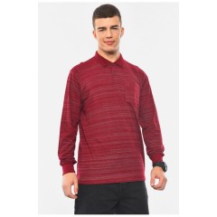 Кофта поло мужская полубатальная бордового цвета 193049L Кофта поло мужская полубатальная бордового цвета 193049L