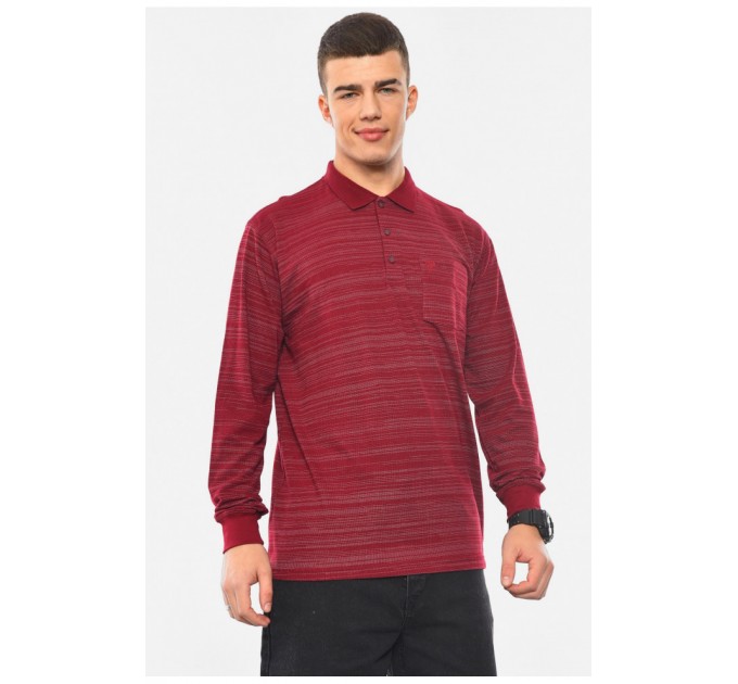 Кофта поло мужская полубатальная бордового цвета 193049L