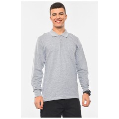 Кофта поло мужская полубатальная серого цвета 193065L