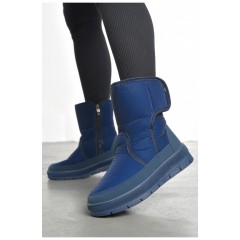 Дутики жіночі на хутрі темно-синього кольору 193144L