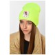 Шапка зимняя подростковая с нашивкой салатового цвета 193216L