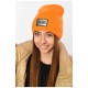 Шапка зимова підліткова з нашивкою помаранчевого кольору 193232L