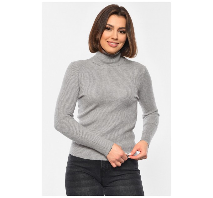 Гольф женский однотонный серого цвета 193400L