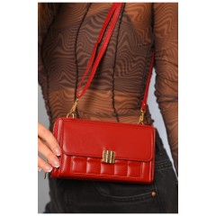 Женский клатч из экокожи красного цвета 193630L