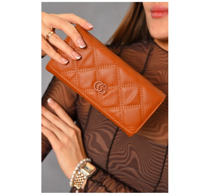 Кошелек женский из экокожи коричневого цвета 193635L