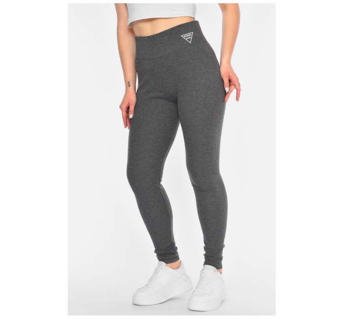 Лосини жіночі трикотажні напівбатальні темно-сірого кольору 193889L