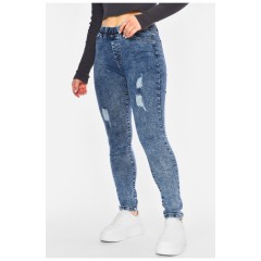 Джинси жіночі звужені синього кольору. 193898L