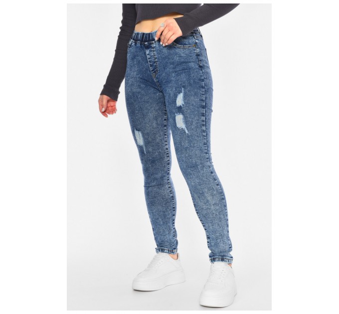 Джинси жіночі звужені синього кольору. 193898L