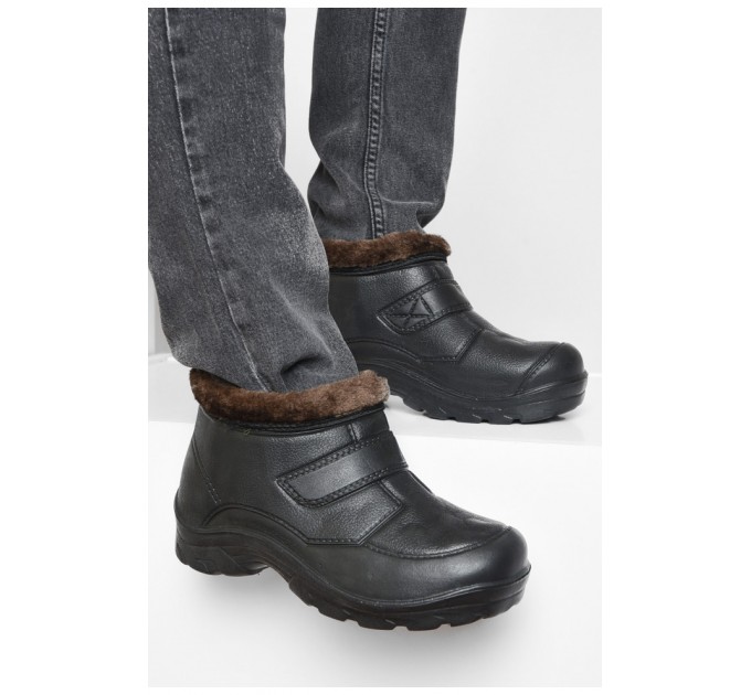 Калоші чоловічі на хутрі чорного кольору 194460L