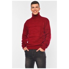 Светр чоловічий однотонний бордового кольору 194518L